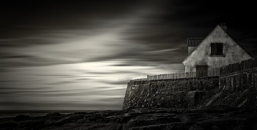 Moody Seaside House by Gilbert Claes — canvas wall art