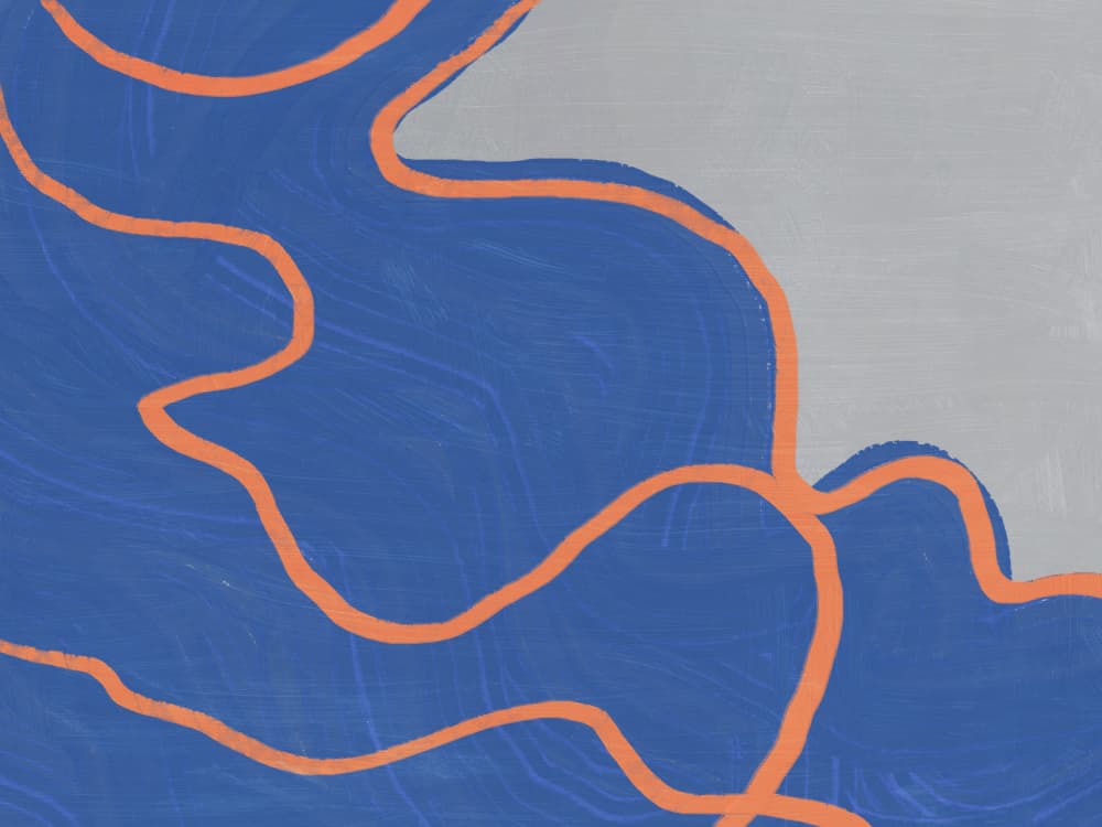 Blue Organic Flow by Little Dean — canvas wall art
