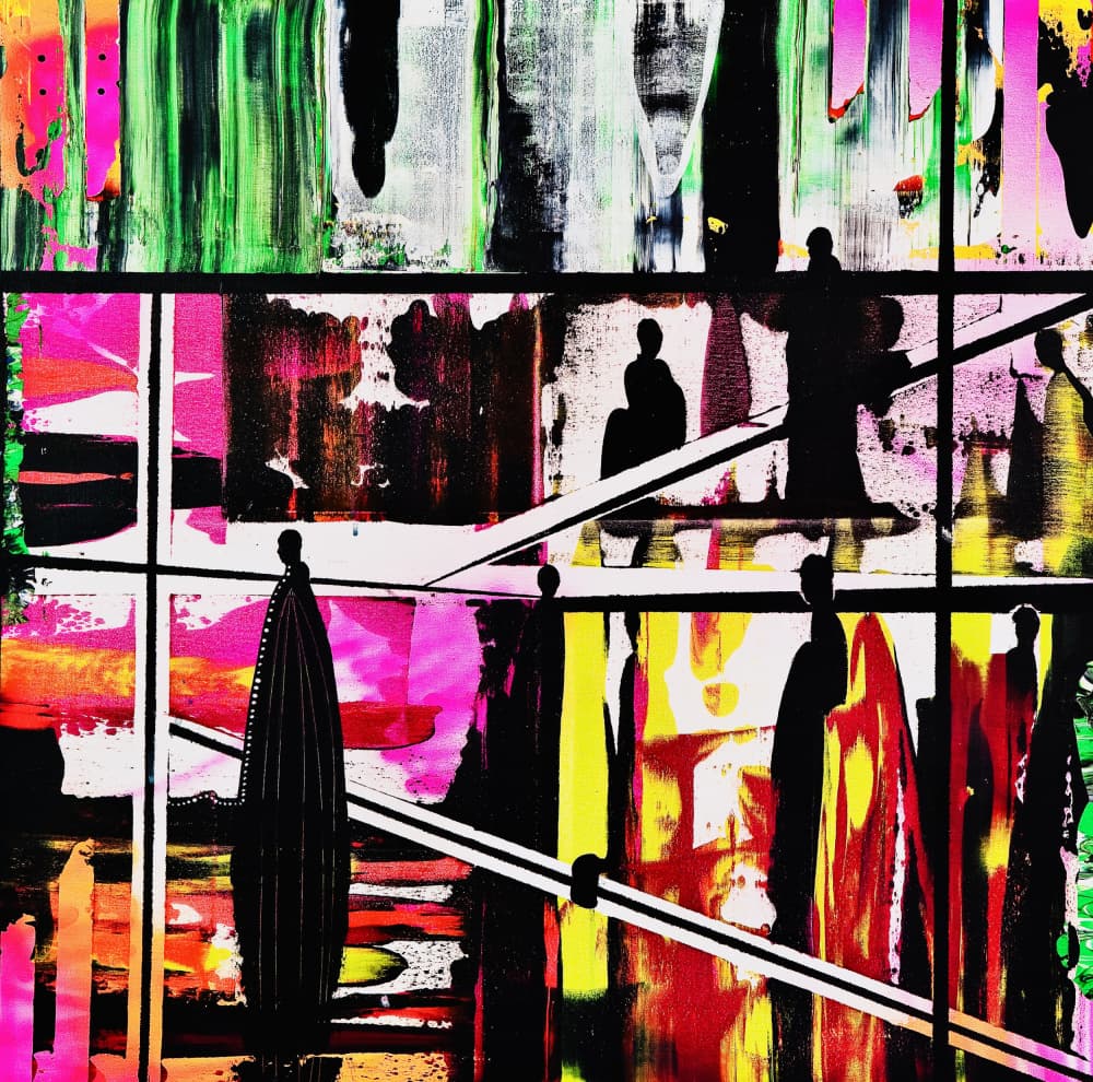Abstract City People by Fredrik Olsen — canvas wall art