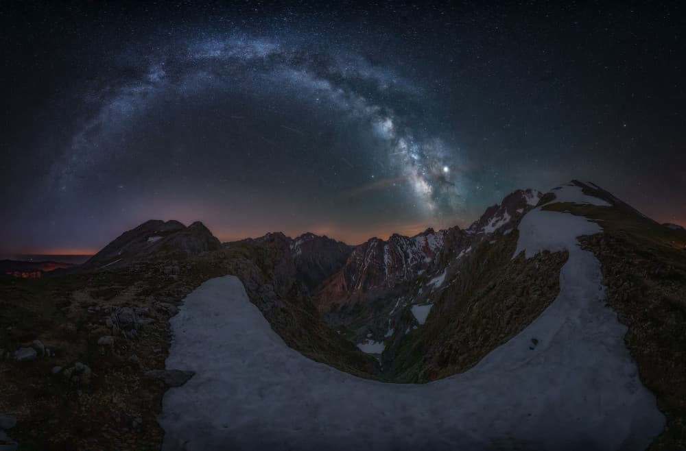 Milky Way Mountain Night by Cesar Alvarez Osorio — canvas wall art