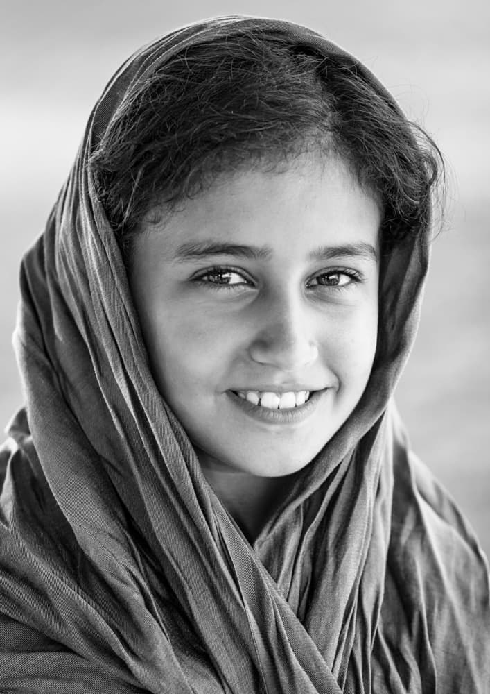 Joyful Girl Portrait by Hazem Swidan — canvas wall art