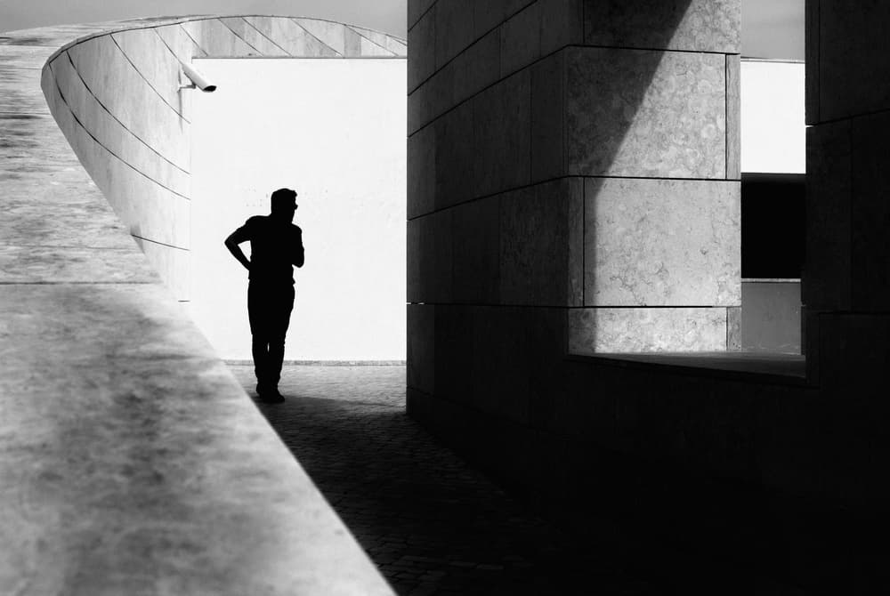 Man in Architectural Light by Milena Seita — canvas wall art