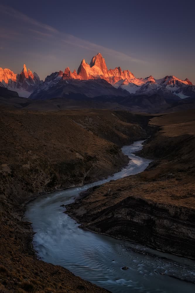 Patagonia Mountain Sunrise by Adhemar Duro — canvas wall art