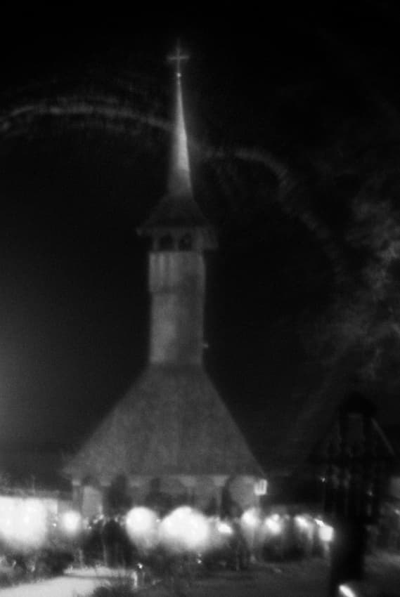 Mysterious Church Steeple Night by Codrin Lupei — canvas wall art