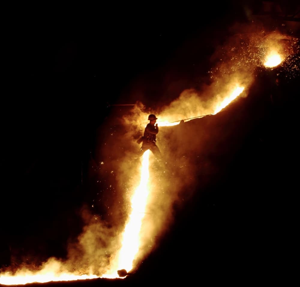 Molten Steel Worker by Nurten Öztürk — canvas wall art