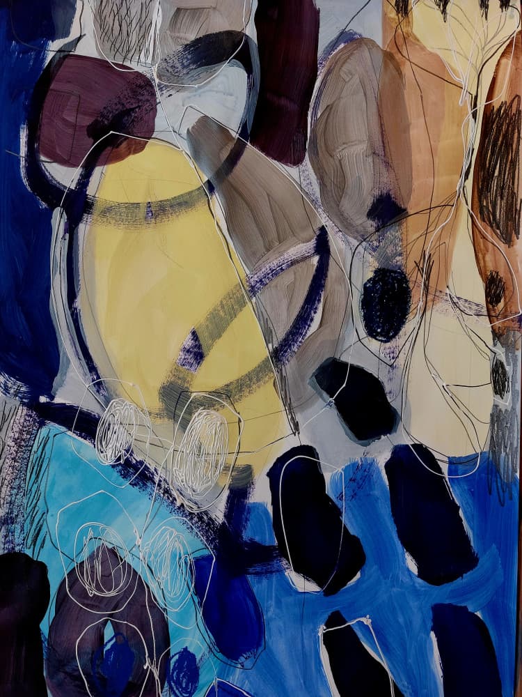 Vibrant Abstract Forms by Monika Riethmueller — canvas wall art