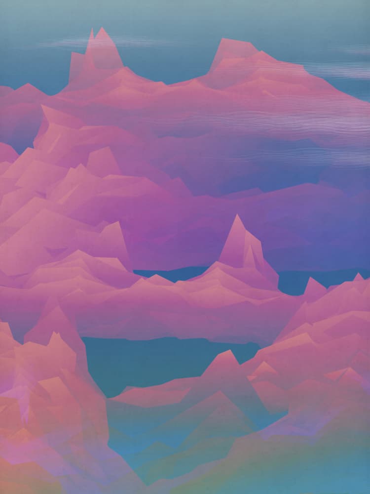 Pink Mountain Fantasy by Angelo Cerantola — canvas wall art