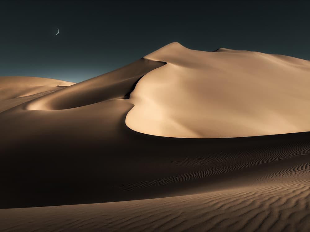 Crescent Moon Over Dunes by NingYun Ye — canvas wall art