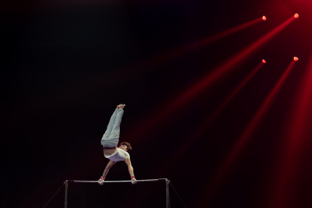Dramatic Gymnast Handstand by Els Keurlinckx — canvas wall art