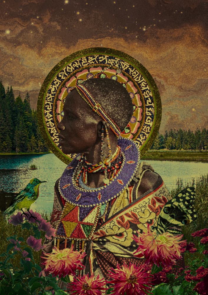 African Woman Nature Spirit by CosmoZach — canvas wall art