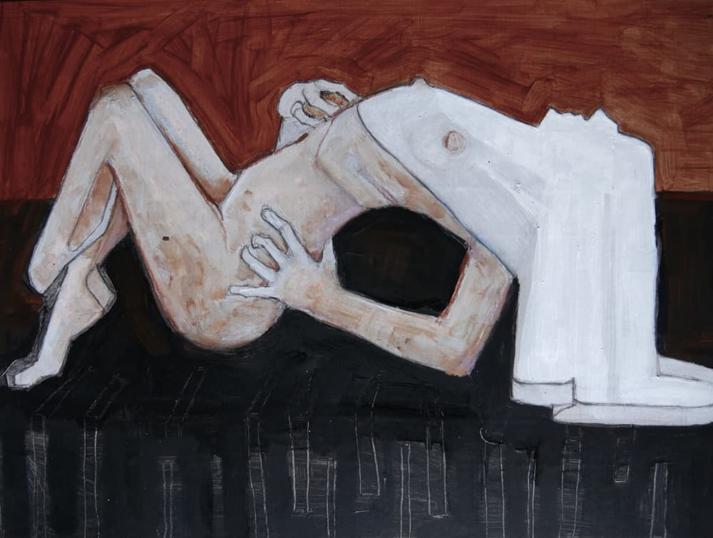 Abstract Reclining Nude by Doris Schmitz — canvas wall art