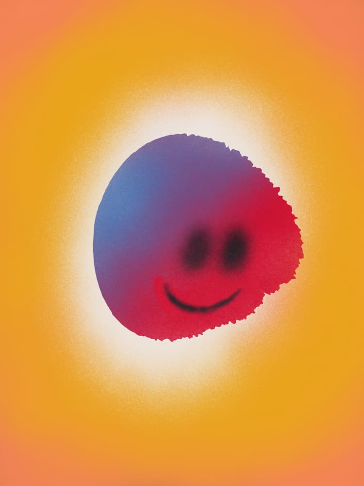 Happy Glowing Sphere by Little Dean — canvas wall art