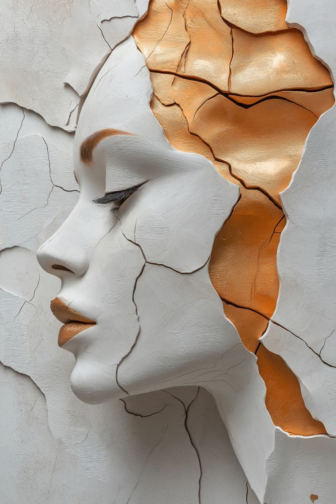 Golden Cracked Beauty by Mauro — canvas wall art