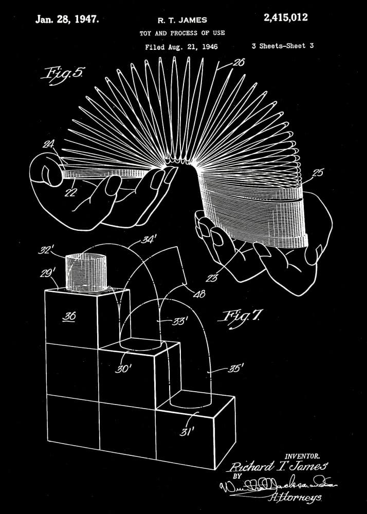 Original Slinky Patent by Andreas Magnusson — canvas wall art