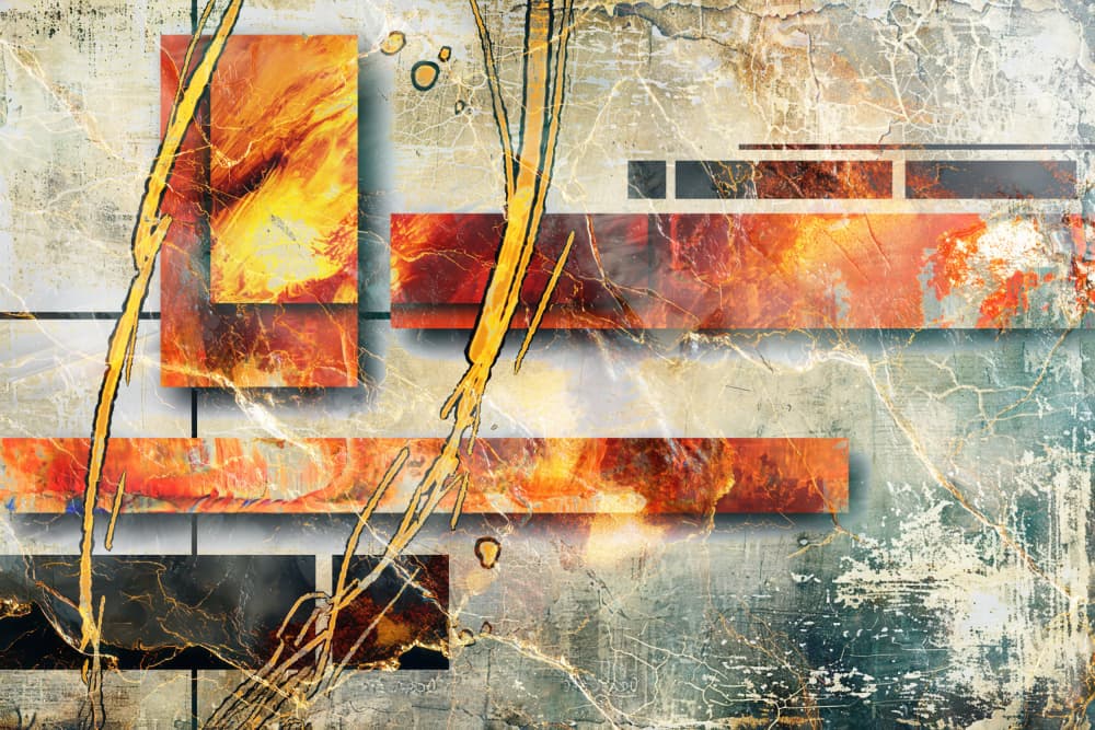 Fiery Grunge Textures by Rafal Kulik — canvas wall art