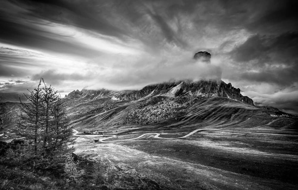 Dramatic Mountain Roads by Gianpaolo Meriana — canvas wall art