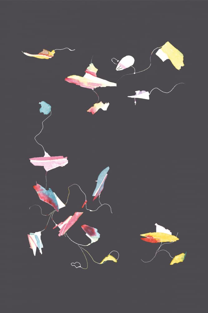 Floating Pastel Shapes by Alexandra Weise — canvas wall art