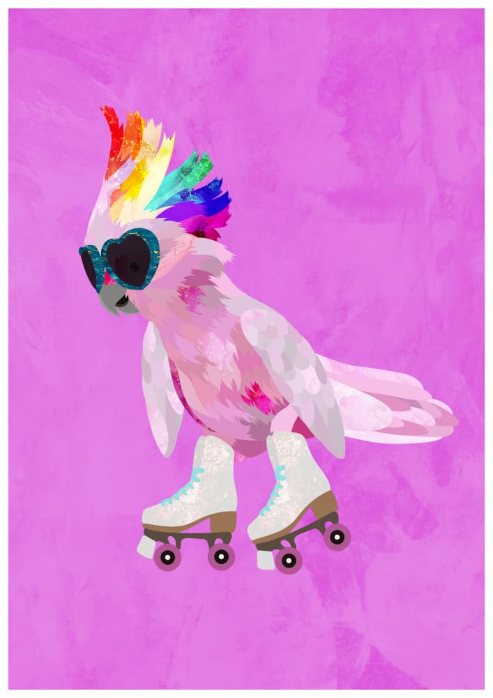 Rainbow Roller Cockatoo by Sarah Manovski — canvas wall art