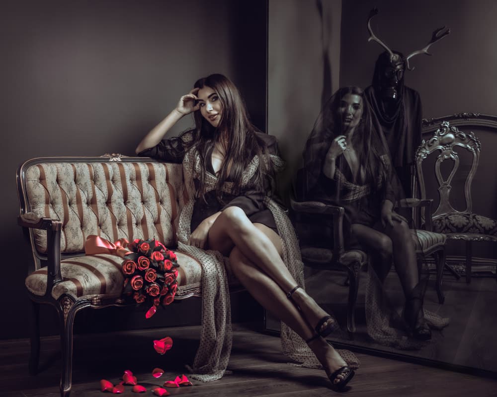 Mysterious Woman Duality by Robert Girmencea — canvas wall art