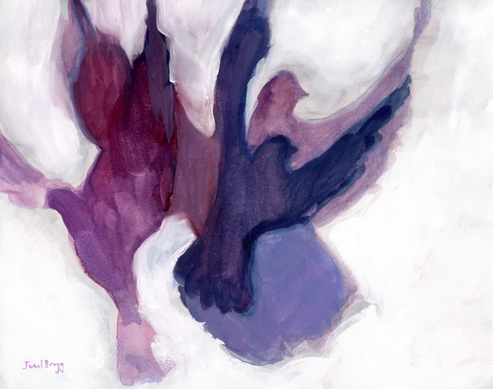 Abstract Purple Flight by Janel Bragg — canvas wall art