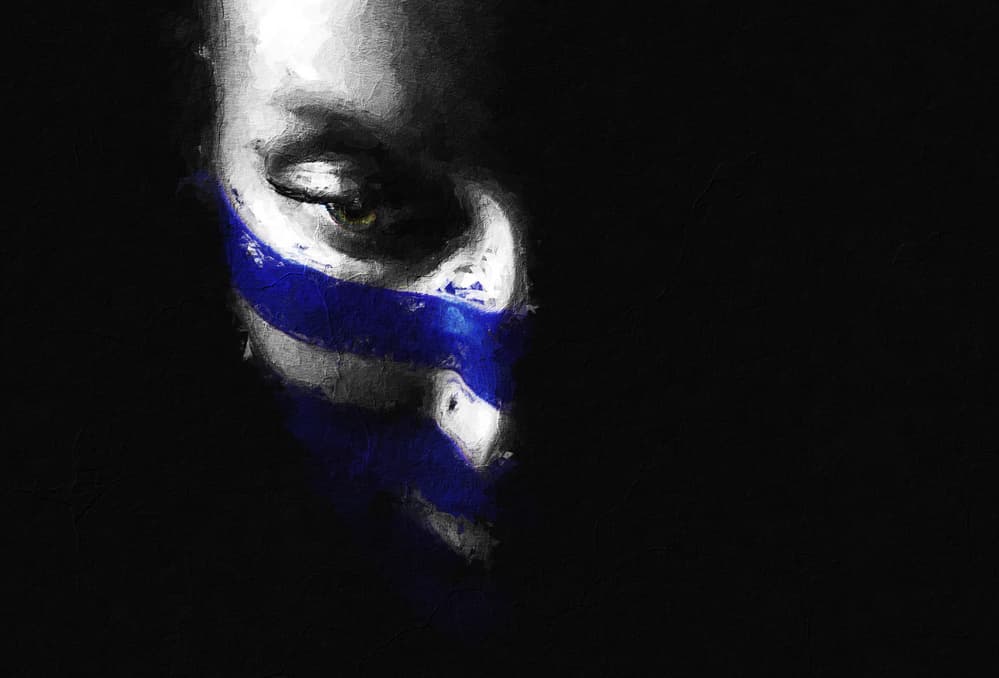 Mysterious Blue Gaze by Erkan Camlilar — canvas wall art