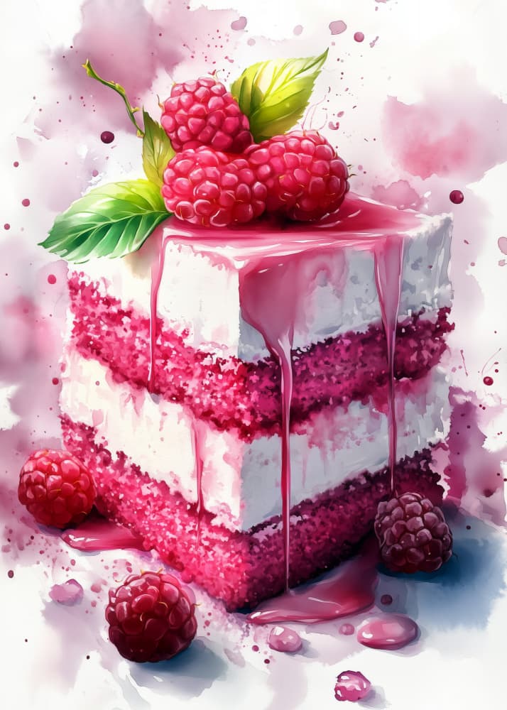 Sweet Raspberry Delight by Justyna Jaszke — canvas wall art