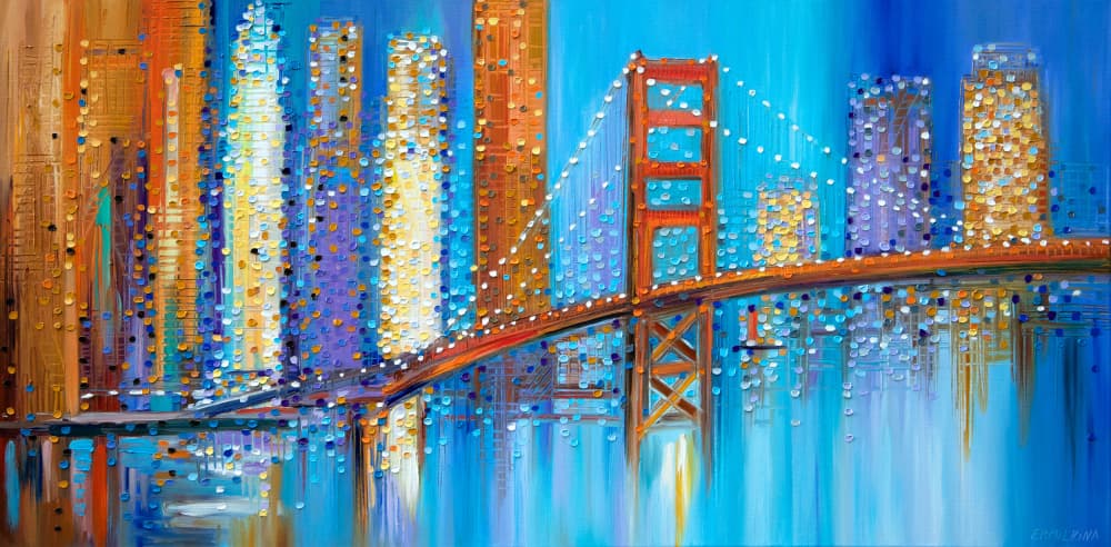 San Francisco City Lights by Ekaterina Ermilkina — canvas wall art