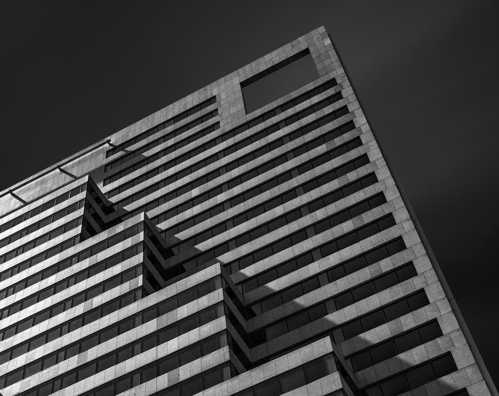 Modern Geometric Building by Jef Van den Houte — canvas wall art