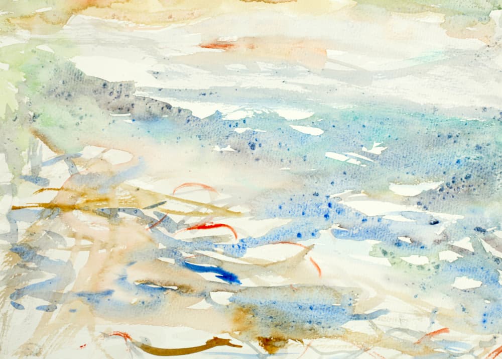 Calm Coastal Watercolor by Eva Galonska — canvas wall art