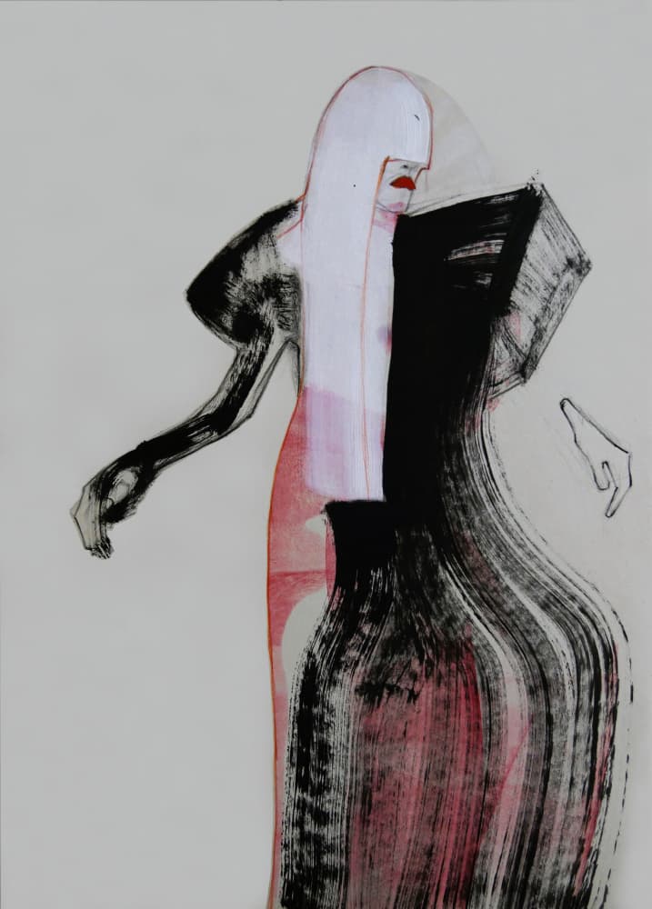Elegant Red Lip Fashion by Doris Schmitz — canvas wall art
