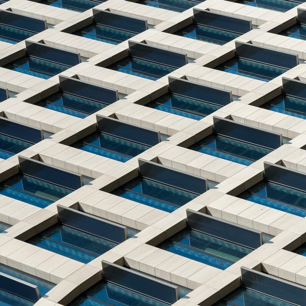 Modern Geometric Facade by Jef Van den Houte — canvas wall art