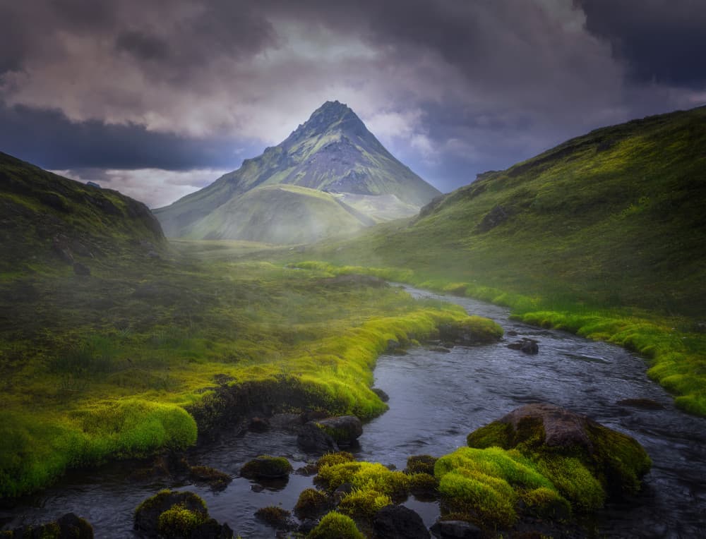 Misty Mountain Valley by Ruiqing P. — canvas wall art