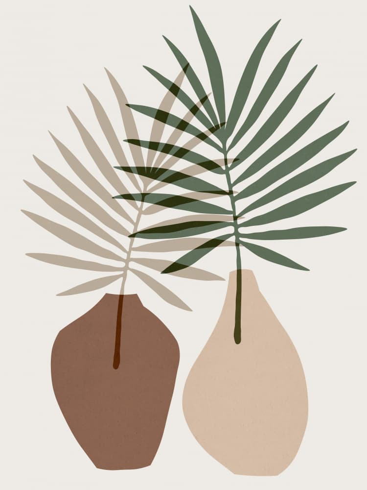 Abstract Palm Vases by Vitor Costa — canvas wall art