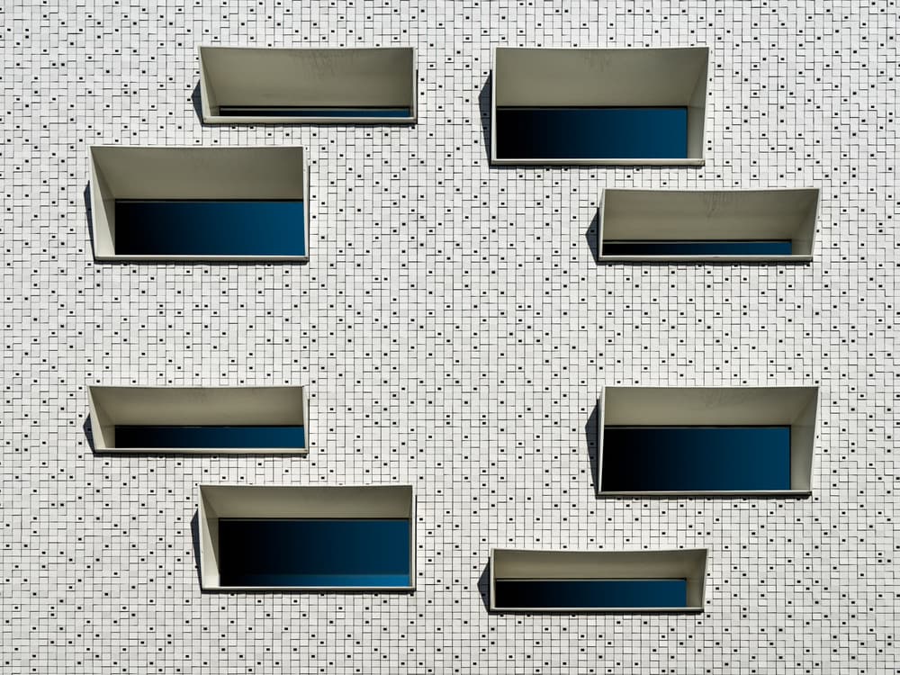 Geometric Facade Windows by Luc Vangindertael (laGrange) — canvas wall art