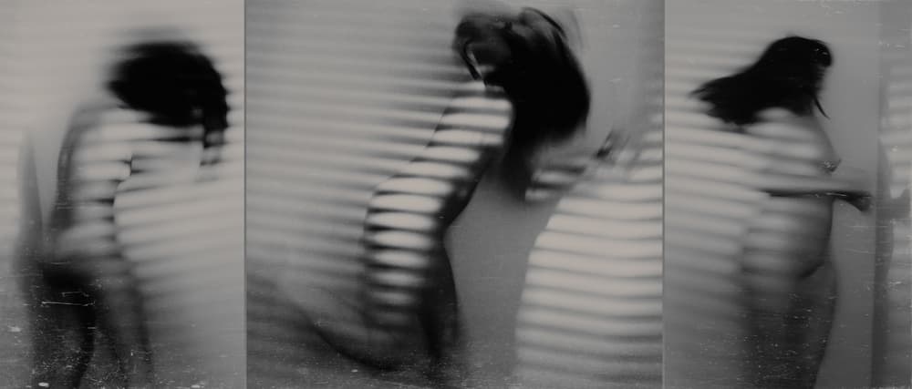 Figure In Striped Light by Bogdan Bouşcă — canvas wall art