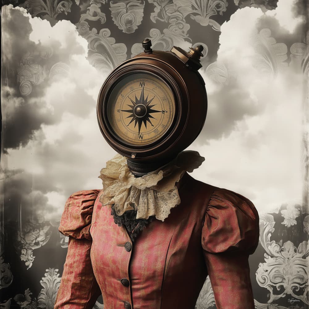 Steampunk Compass Woman by Sue Skellern — canvas wall art