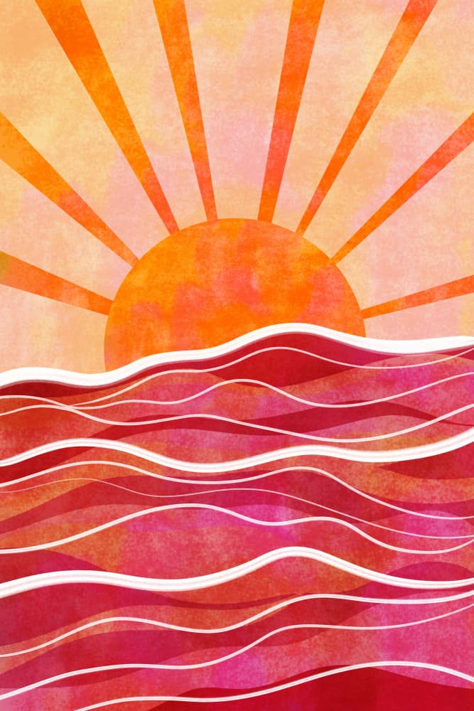 Radiant Ocean Sunset by EMELIEmaria — canvas wall art