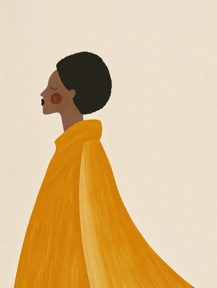 Woman In Yellow Cape by Essa Van Reis — canvas wall art