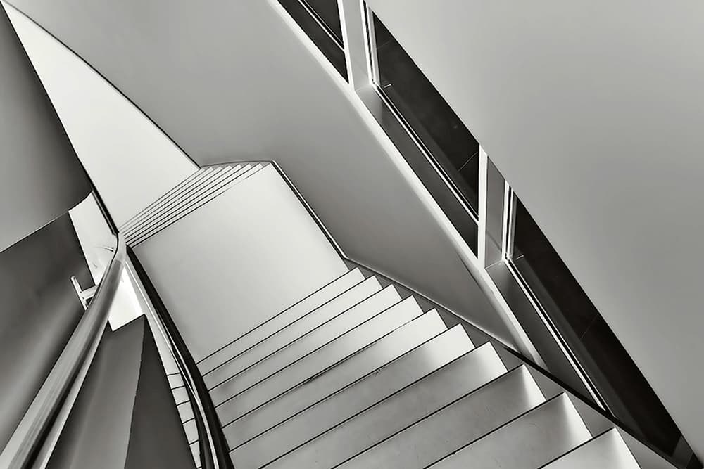 Modern Staircase Geometry by Henk van Maastricht — canvas wall art