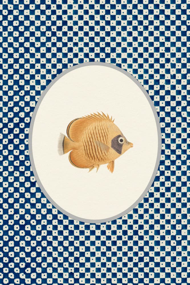 Tropical Fish Indigo Pattern by Wild Violets — canvas wall art