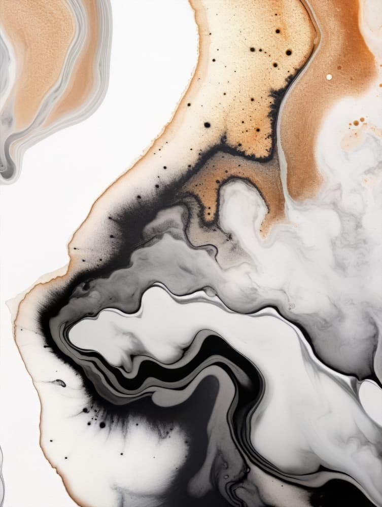 Abstract Ink Flow by Bilge Paksoylu — canvas wall art