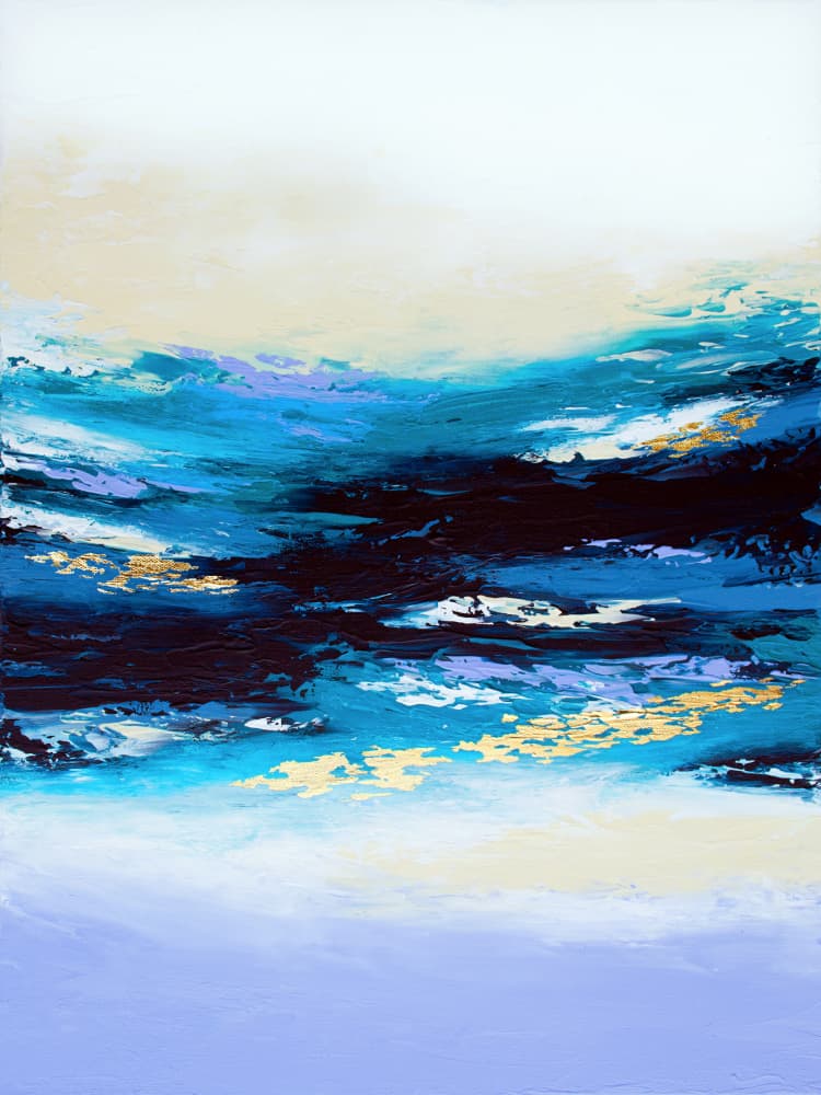 Abstract Indigo Waves by Alyson Storms — canvas wall art