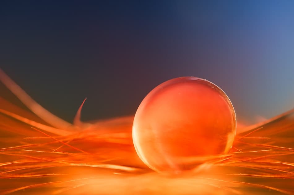 Orange Glowing Sphere by Hilde Ghesquiere — canvas wall art