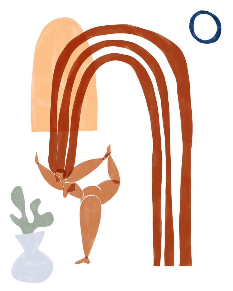 Abstract Yoga Pose by Ivy Green Illustrations — canvas wall art