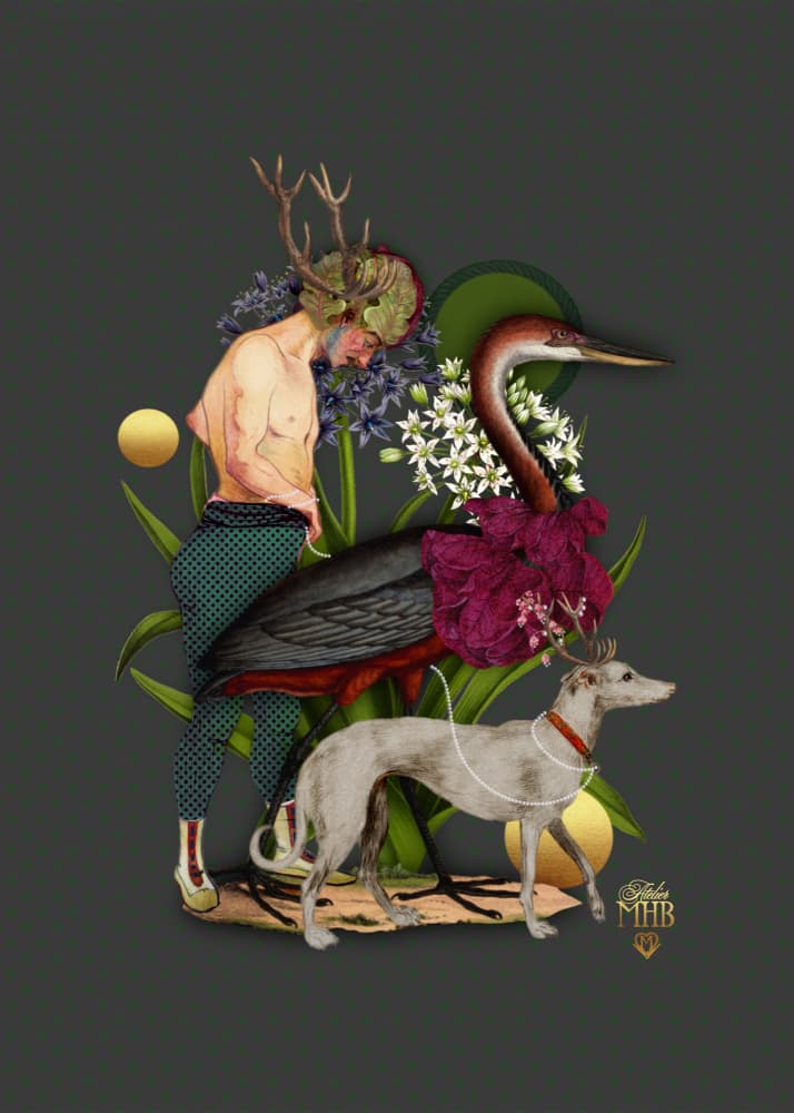 Whimsical Antlered Companions by Atelier MHB — canvas wall art
