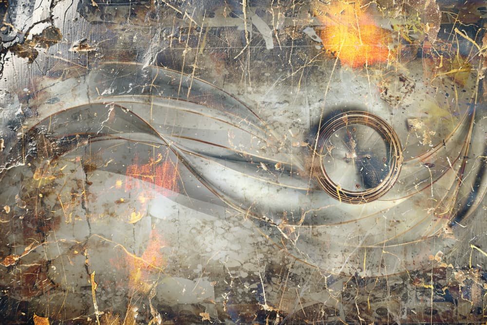 Metallic Grunge Waves by Rafal Kulik — canvas wall art