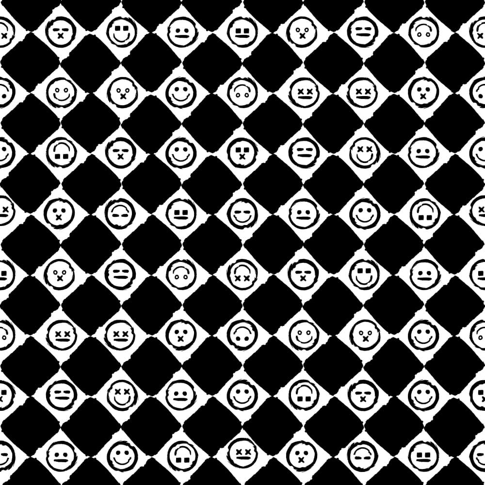 Expressive Checkerboard Faces by Marika Barsrsind β canvas wall art