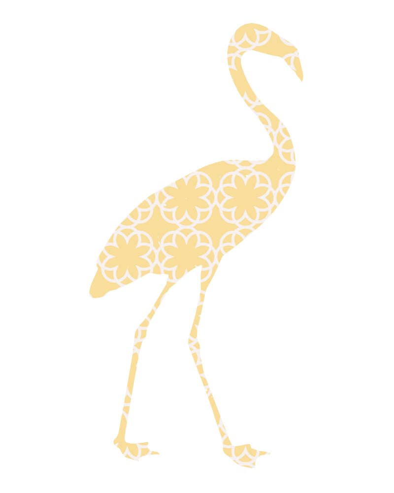 Patterned Flamingo Silhouette by Emiliano Deificus — canvas wall art