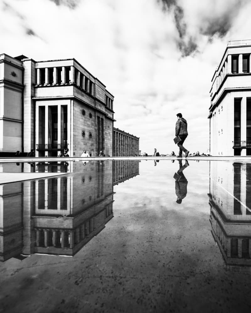 Urban Reflection Walk by Sofie Steenhoudt — canvas wall art