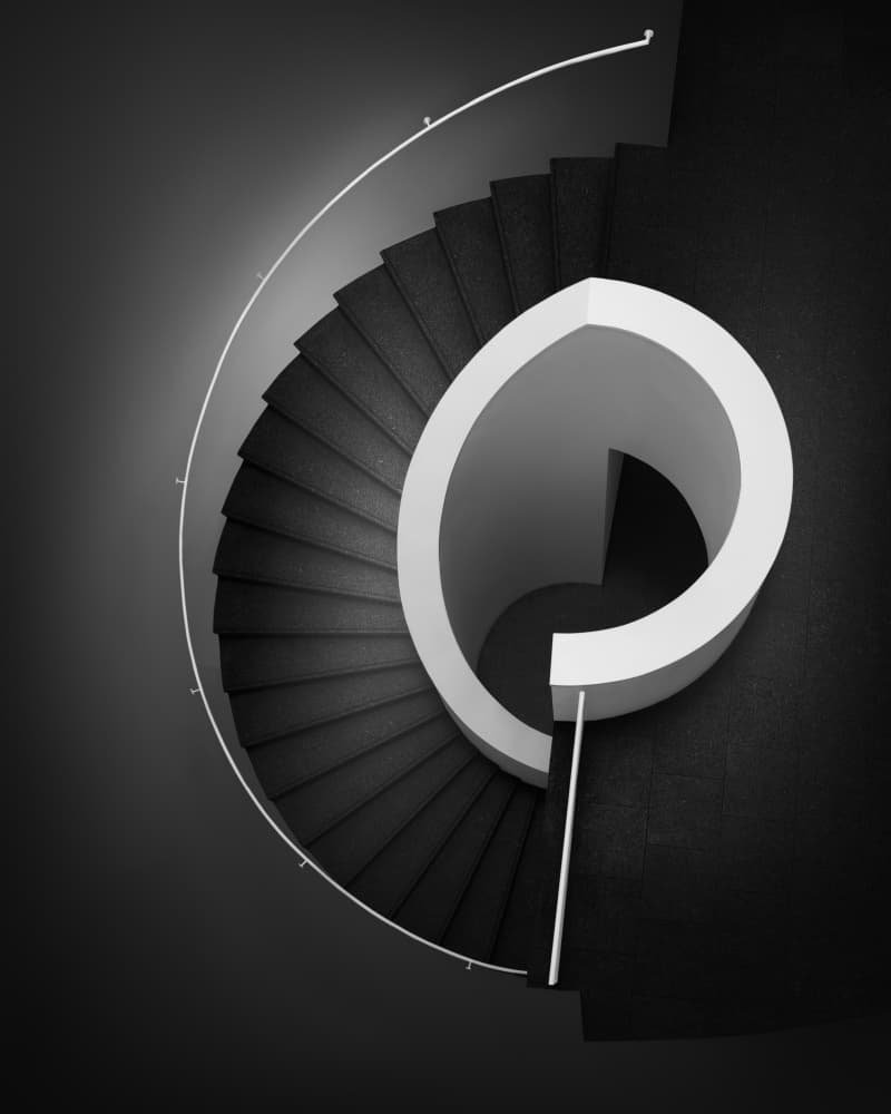 Spiral Staircase Geometry by Olavo Azevedo — canvas wall art